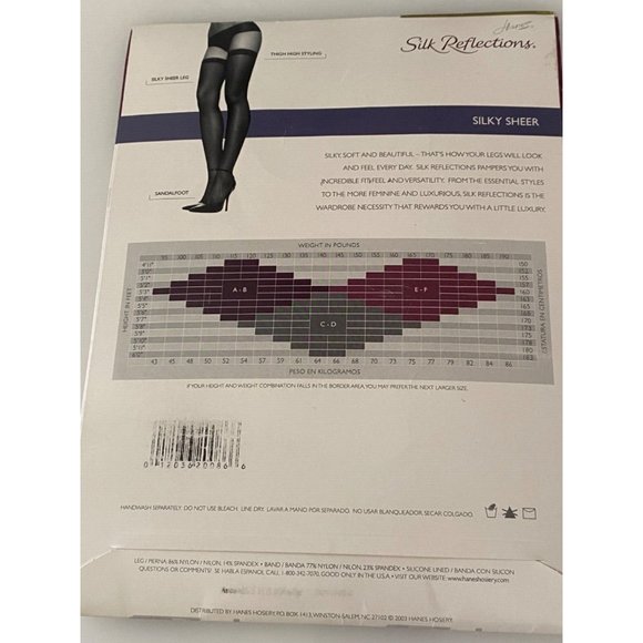 Hanes Silk Reflections Silky Sheer Thigh Highs Sandalfoot Size AB Little Color - Picture 11 of 16